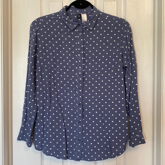 BOGO FREE Polka Dot Button-Up Top - Picture 1 of 2